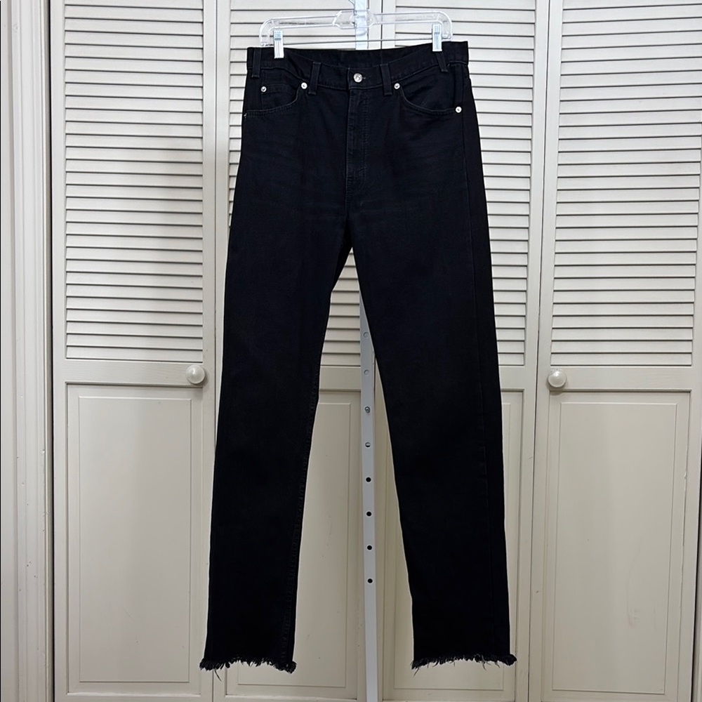 Vintage Levi's Orange Tab Jeans 505 Black Faded Wash Slim Straight Size 33